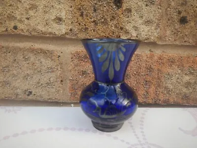 Buy Vintage Cobalt Blue /metallic Small Bud Vase  • 8.50£
