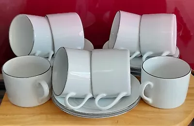Buy Set Of 8 Royal Worcester Classic Platinum Cups And Saucers, VGC • 25£