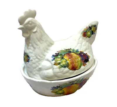 Buy White Coloured Rainbow/Multi Coloured Chicken Pot & FREE DELIVERY • 16.99£