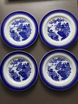 Buy Royal Worcester Blue And White Willow Pattern 7  Side Plates X 4 • 1.20£