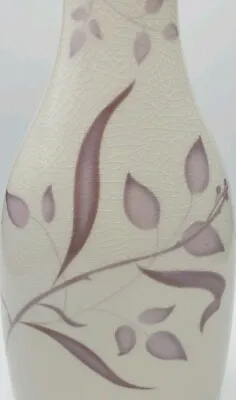 Buy Cream Crackle Ceramic Vase Purple Wildflower Design 11  Tall • 13.38£