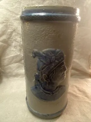 Buy Antique Old Sleepy Eye Cattails Weir Stoneware Crock Vase • 144.07£