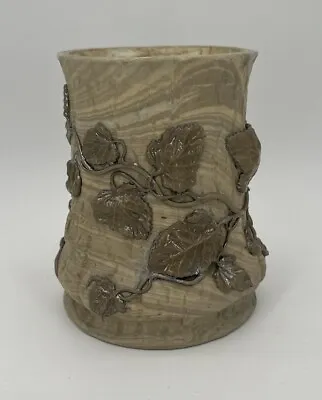 Buy Mettlach Villeroy & Boch Small Vase Art Pottery Marbled Porcelain Leaves 1800s • 57.66£