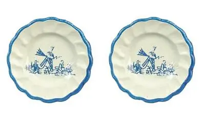 Buy Dolls House Blue Delft Plates Dutch Windmill Design Dining Room Accessory Metal • 3.25£