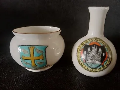 Buy Goss/Crested China - GUILDFORD Crest - Glastonbury Bowl And Vase. • 4.25£