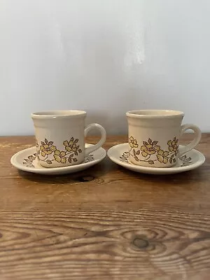 Buy Vintage Kitsch Retro  Floral Biltons England Teacups Mugs & Saucers Set Of 2 • 10£