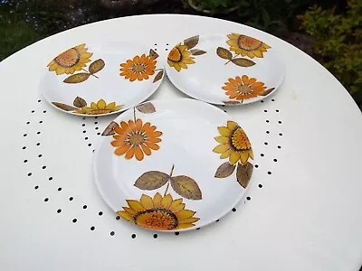 Buy 3x Vintage Alfred Meakin Glo White Sunflower 9  Plates • 20£