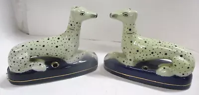 Buy Pair Of Vintage Staffordshire? England Dalmatian Dog Pen Quill Holders • 96.29£