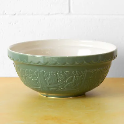 Buy Large 28cm Mason Cash Ceramic Cake Mixing Bowl Green Floral Owl Vintage Style • 28£