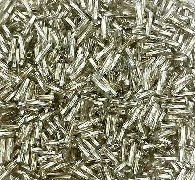Buy 6mm Twisted Bugle Beads, 50g Pack - Silver-Lined/ Metallic/ Opaque/ Rainbow Etc • 3.09£