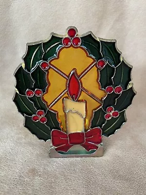Buy Stained Glass Candle Holder - Christmas Candle Vintage 7” - Votive - In Box • 14.27£