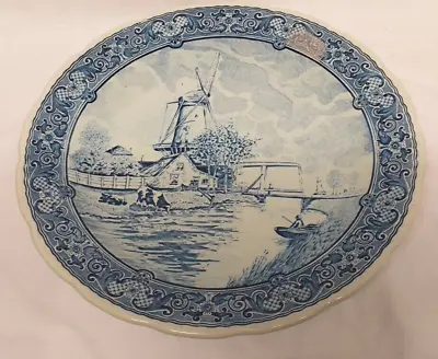 Buy Vintage Boch Belgium For Royal Sphinx - 12  DELFT Blue Wall Plate - Windmill G10 • 9.99£