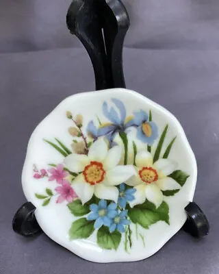 Buy Blue Waters Of England Fine Bone China Floral Design Miniature Plate 5.5cm • 3.99£