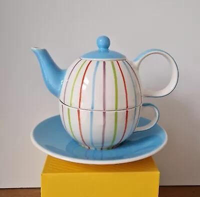 Buy Whittard Of Chelsea Tea For One Set Hand Painted Multicoloured Rainbow Striped • 10.95£