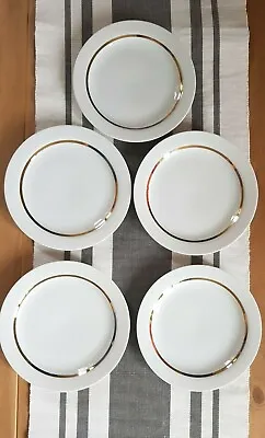 Buy 5 X Thomas Germany Dessert Plates 6.6 White With Gold Inner Band - Rosenthal • 24.99£