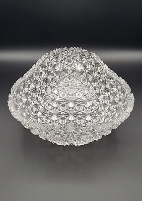 Buy Vintage American Brilliant Cut Glass Bowl 8 1/2  Russian Pattern Style • 167.83£