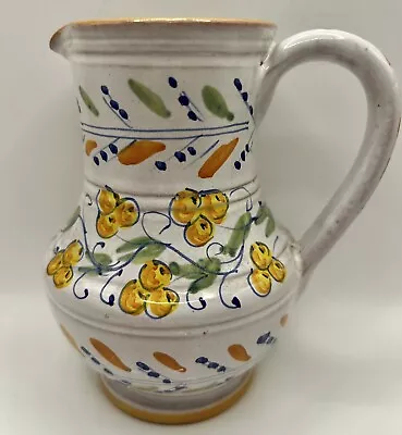 Buy Hand Painted Talavera Mexico Pottery Pitcher Jug Signed 5.5” Yellow White • 9.07£