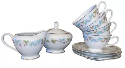 Buy 10-Piece Vintage China Grapevine Tea Set #6701 - Teacups, Sugar Bowl, Creamer • 33.07£