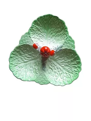 Buy Vintage 1930s Beswick Ware Cabbage Leaf & Tomato 3 Section Dish Majolica • 22£