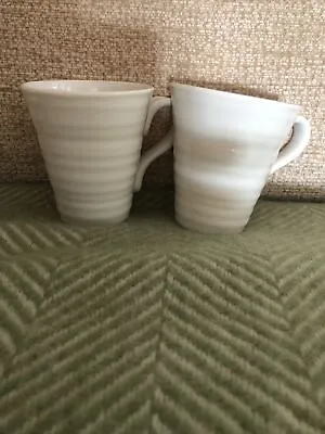 Buy Portmeirion Sophie Conran Small White Mugs X 2 Height  3.5 Inch • 12.95£