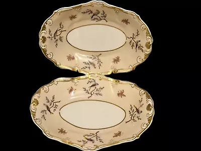 Buy C1830 Pair Of Spode Felspar Oval Serving Dishes Birds Of Paradise Pattern 4750 • 95£