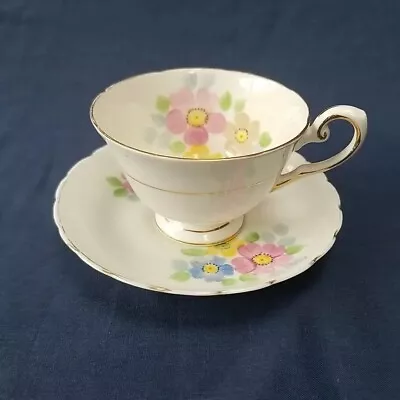 Buy Tuscan Fine Bone China Tea Cup & Saucer Made In England  White Floral Vtg 100 Ml • 21£