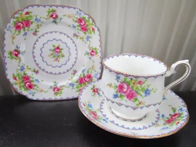 Buy Vintage Royal Albert Petit Point China Floral Trio / Tea Cup Saucer Plate VGC • 9.99£