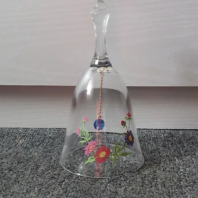 Buy Vintage Avon Bell Decorative Bell Of The Month Lead Crystal Clear Flowers Retro • 10£