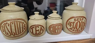 Buy Vintage Tremar Cornish Studio Pottery Stoneware Lidded Set Flour Tea Coffee Bisc • 50£