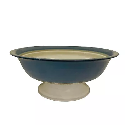 Buy Vintage Denby Langley Large Fruit Bowl Castile Footed 9  Blue White Stoneware • 31.49£