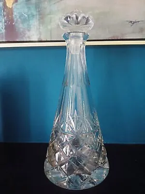 Buy Vintage BRIERLEY Heavy Lead Crystal Cut Glass Lidded Whisky Decanter - H.28.5 Cm • 9.50£