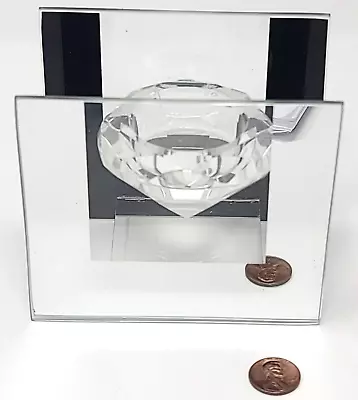 Buy Votive Candle Holder Dish Floating Cut Glass Diamond Crystal Mirrored Home Decor • 17.07£