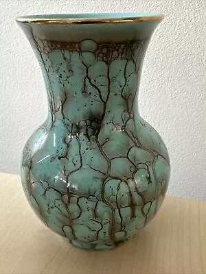 Buy Delft Vase Vintage Hand Painted Marbled Turquoise Effect 4.75  Stamp HOLLAND 133 • 6.99£