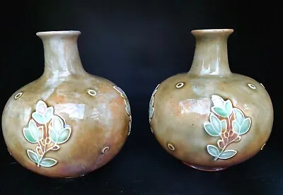 Buy Doulton Lambeth  Art Nouveau Globular Vases Signed Lily Partington • 55£
