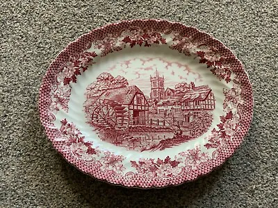 Buy Merrie Olde England Red & White Ironstone Hostess Tableware Platter 30 X 24.5cm • 15£