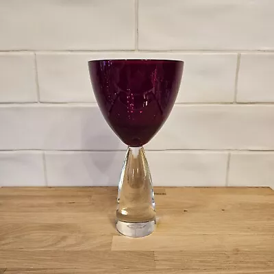 Buy Royal Doulton X Julien Macdonald IGNITE Crystal Wine Glass Ruby Glass Heavy Stem • 27£