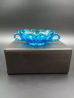 Buy Vintage Fairfield Blue Anchor Hocking Glass Nappy Bowl Dish Two Handles • 9.42£