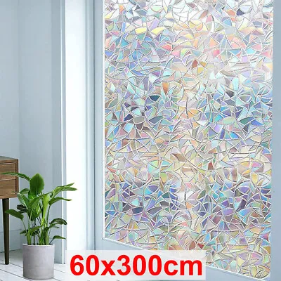 Buy 60x300cm 3D Rainbow Window Film Stained Glass Static Cling Sticker Frosted Home  • 7.69£