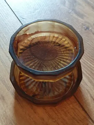 Buy ●●2 Rare Collectable Art Deco Davidson Amber Cloud Glass Dishes Free Post  • 26.95£
