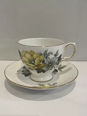 Buy Queen Anne Bone China Tea Cup & Saucer Yellow Flower Gold Trim  Made In England • 15.42£