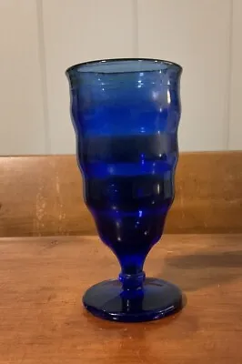 Buy 1 L.E. Smith Co. Cobalt Blue Mt. Pleasant Footed Glass Tumbler/Vase Glass Ware • 6.21£