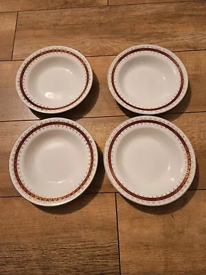 Buy Barratts England Delphatic White Tableware Meakin Red Bowls X 4 • 18£