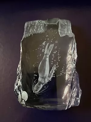 Buy Dartington Glass Sculpture Paperweight Diving Seal Capredoni Original Label • 12.99£