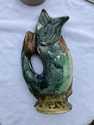 Buy Antique Majolica Fish Gluggle Vase • 25£