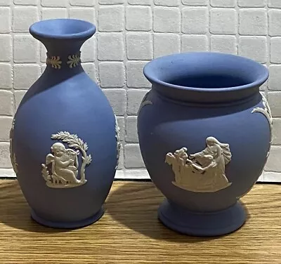 Buy Wedgwood 💙 Blue & White Jasperware ~ Pair Of Mini Urn / Bud Vases • 10£