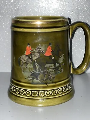 Buy Retro Horse Fox Hunt Equestrian Hound Tankard Mug Green Pint Lord Nelson Pottery • 32£