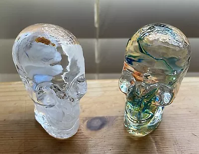 Buy Pair Of Alum Bay Glass Crystal Mini Skull Heads. Isle Of Wight- • 38.98£