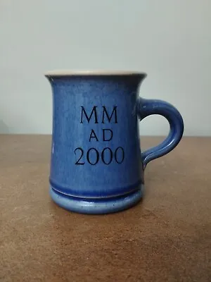 Buy Vintage, Ewenny Studio Pottery Wales, Blue - Millennium Mug, MM AD 2000, 200ml • 6.95£