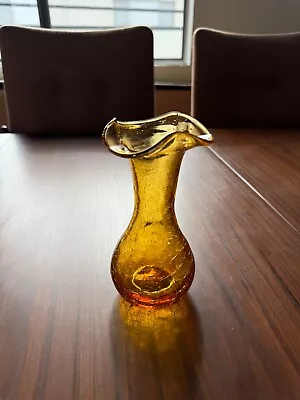 Buy Blenko Or Rainbow Crackle Glass Vase • 18.89£