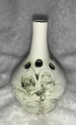 Buy Posy Vase - Cornish Studio Pottery - Bottle Vase GC 4.5” Height Small Hand Paint • 5.99£